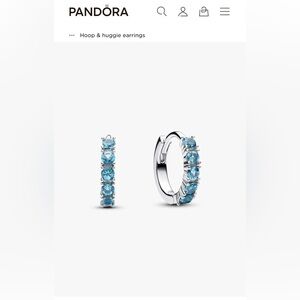 Pandora Light Blue Huggie Earrings